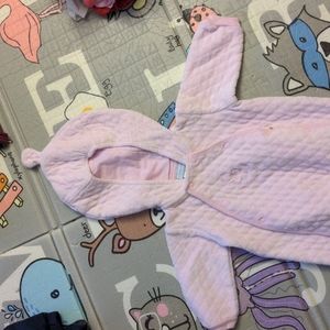 9 month pink one piece winter suit/ bunting